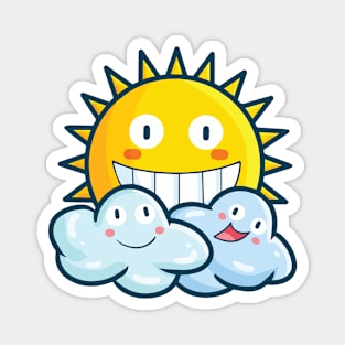 Kawaii Sun and clouds Magnet