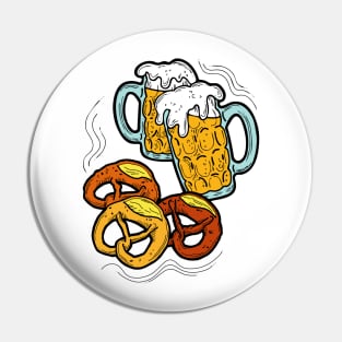 Beer and brezel for Oktoberfest friends. Pin