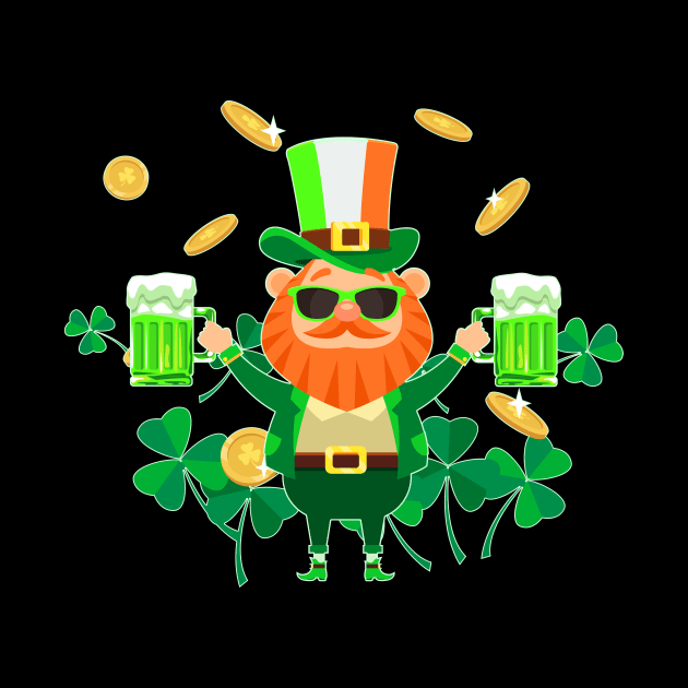 Leprechaun Drinking Beer St. Patrick's Day by NatalitaJK