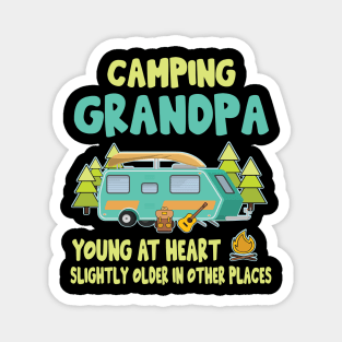 Camping Grandpa Young At Heart Slightly Older In Other Places Happy Camper Summer Christmas In July Magnet