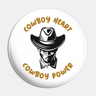 Cowboy power cowboy heart Pin