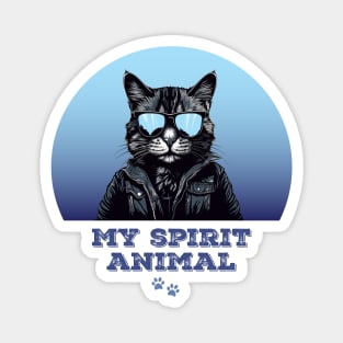 My spirit animal - cat in blue Magnet