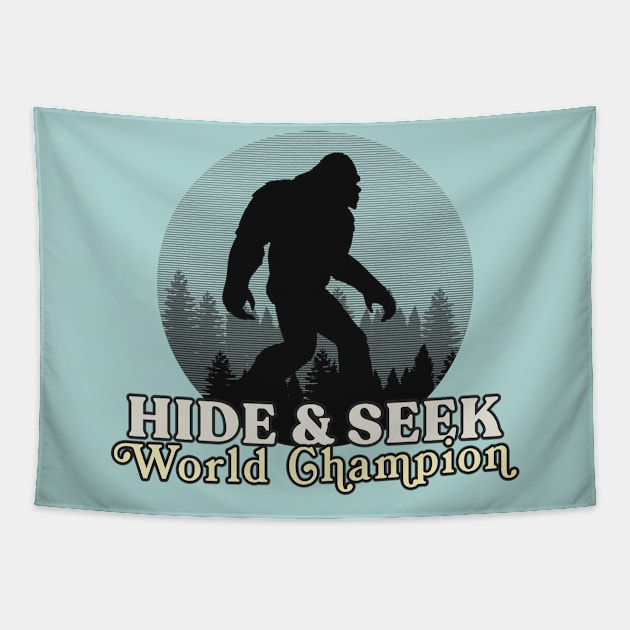 Retro Bigfoot Hide & Seek World Champion Tapestry by DankFutura