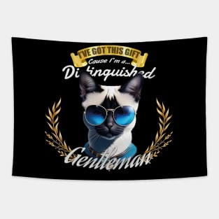 The Distinguished Siamese Cat Gentleman Tapestry