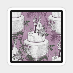 Wedding Cake Toile: Purple Magnet