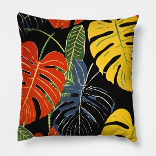 Jungle Monstera Leaf Pattern Pillow