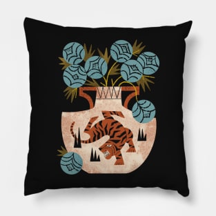 Tiger Vase Bouquet Pillow