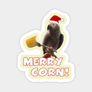 African Grey Parrot Holiday Christmas Santa Magnet