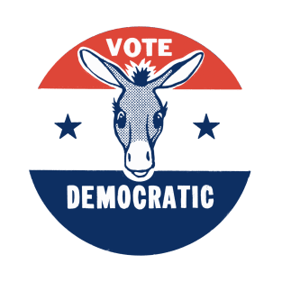 Vote Democratic / Vintage Style Pin Design T-Shirt