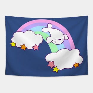 Rainbow Cloud Harp Seal Tapestry