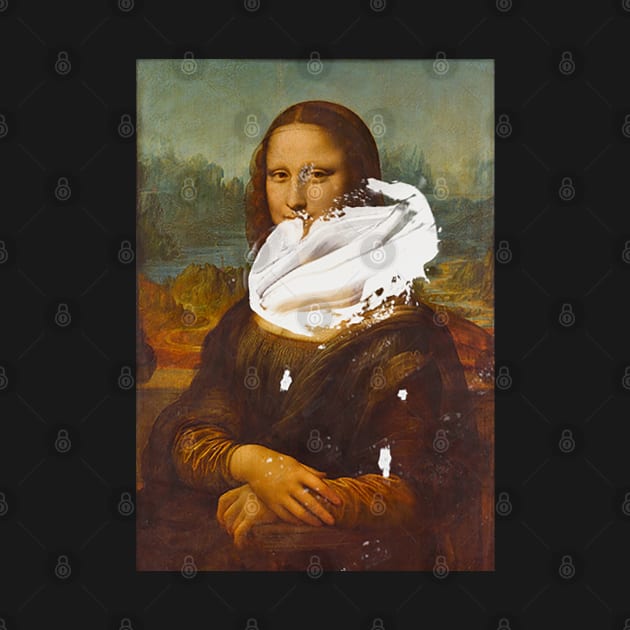 Mona Lisa with custard pie by Lukasking Tees