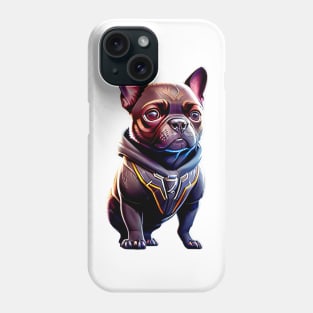 Frenchie in Sleek Feline Attire Version 3 Phone Case