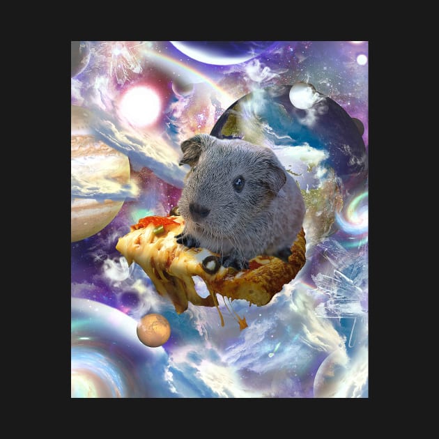 Rainbow Guinea Pig On Pizza In Space by Random Galaxy