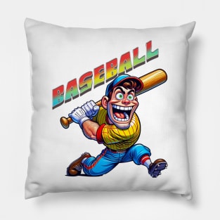 Baseball Cartoon Guy Pillow