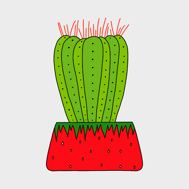 Cute Cactus Design #68: Erupting Watermelon Cactus by DreamCactus