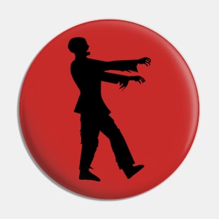 Walking Zombie Silhouette Pin