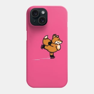 Fox on figure skates Phone Case