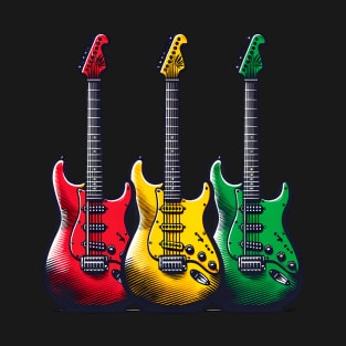 Rasta Colors, Guitars, Reggae Music T-Shirt