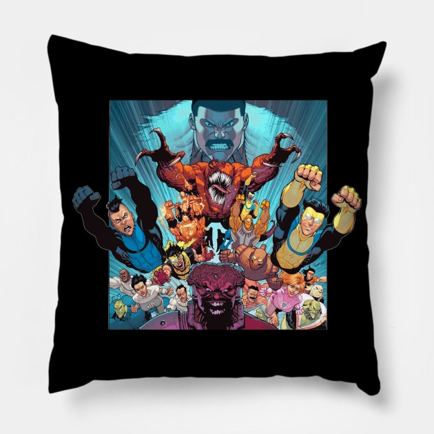 invincible stckr Pillow by super villain