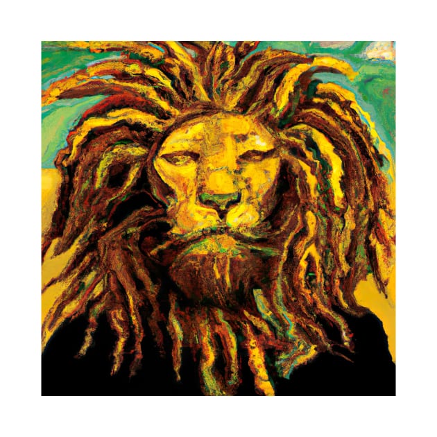 Impressionist painting of a lion by KFX Productions