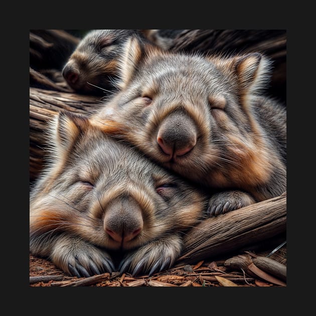 Sleeping Wombat friends by J7Simpson