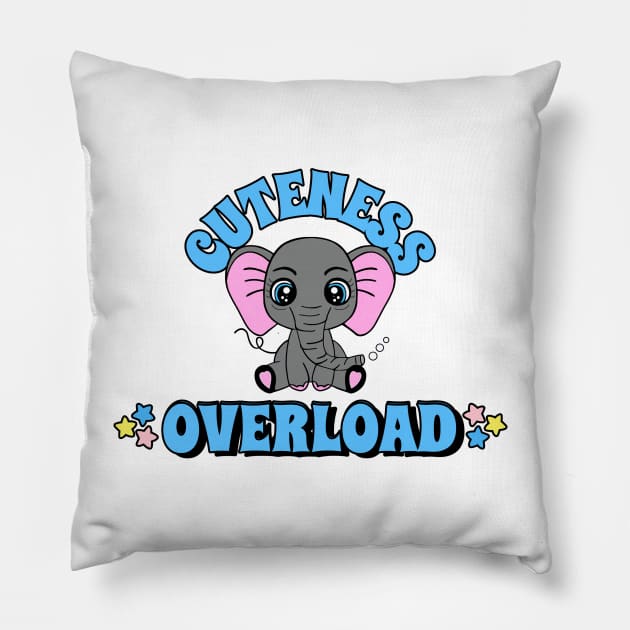 CUTENESS Overload Funny Elephant. Pillow by SartorisArt1