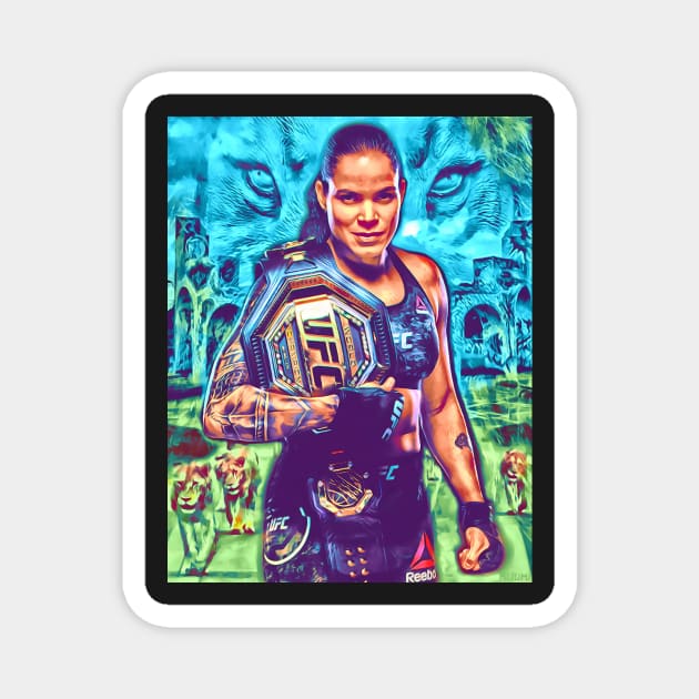 Amanda The Lioness Nunes Magnet by SavageRootsMMA