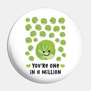 One In A Million Brussels Sprout Pin