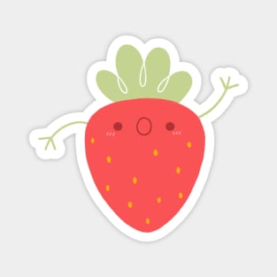 Surprised Strawberry Magnet