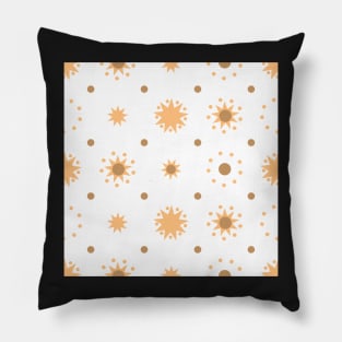Suns and Dots Pale Orange on White Repeat 5748 Pillow