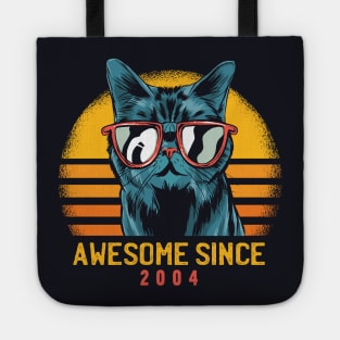 Retro Cool Cat Awesome Since 2004 // Awesome Cattitude Cat Lover Tote