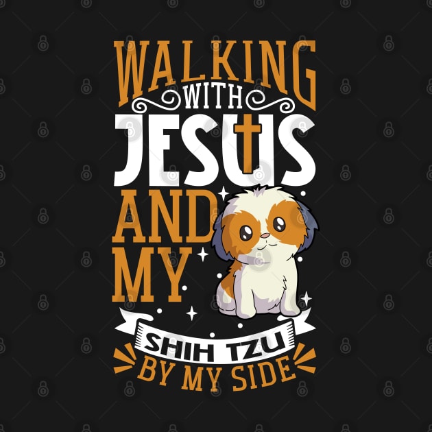 Jesus and dog - Shih Tzu by Modern Medieval Design