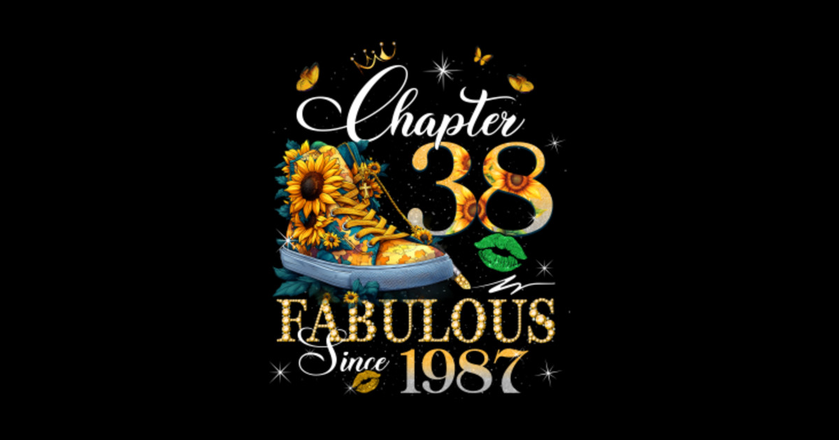 Womens Chapter 38 Fabulous Since 1987 38th Birthday Queen Diamond ...