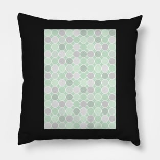 Sage Green and Grey Circles Pattern Pillow