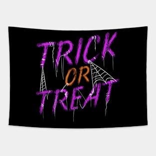 Trick or Treat with Spiderweb Halloween Tapestry