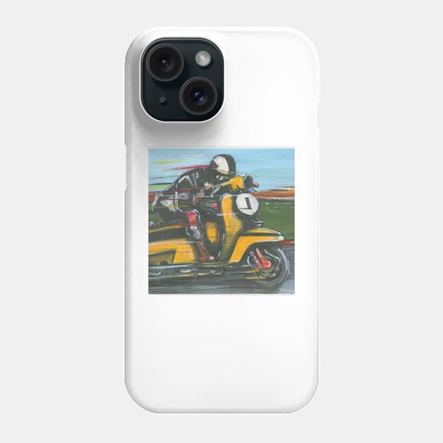 Retro Scooter, Classic Scooter, Scooterist, Scootering, Scooter Rider, Mod Art Phone Case by Scooter Portraits