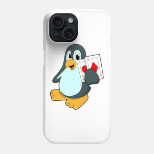 Penguin with Poker cards Phone Case