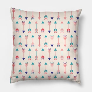 Navy Coral Tribal Arrows Pattern Indian Indigenous Pillow