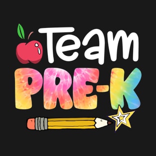 Team Pre-K Tie Dye Funny Back To School Teacher Boys Girls Kids T-Shirt