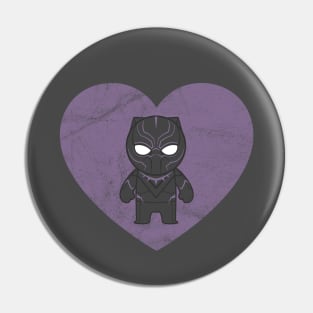 Chadwick Boseman & Wakanda Forever in Our Hearts (Kawaii Black Panther) Pin