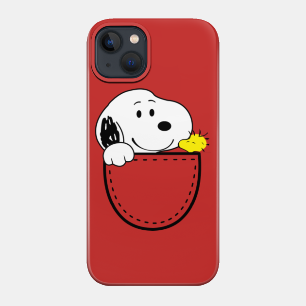 Snoopy and Woodstock inside Pocket Together - Snoopy - Phone Case