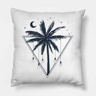 Lamps On The Palm Tree. Geometric Style Pillow