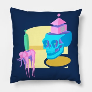 Elephant and Skull Chariot Pillow