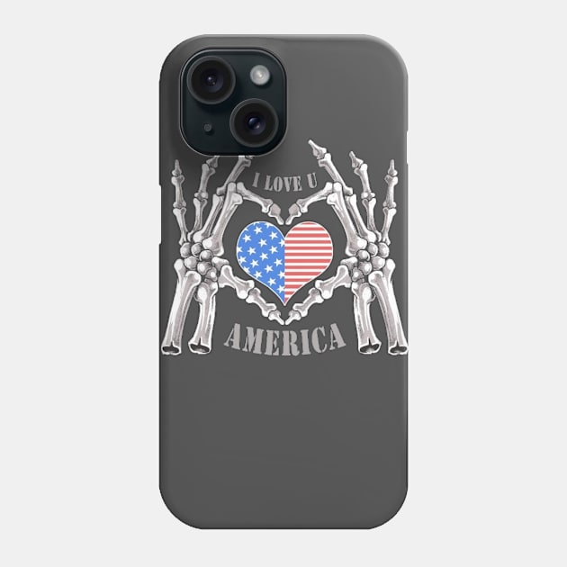 I Love USA Unisex Hoodie Phone Case by 7usnksa