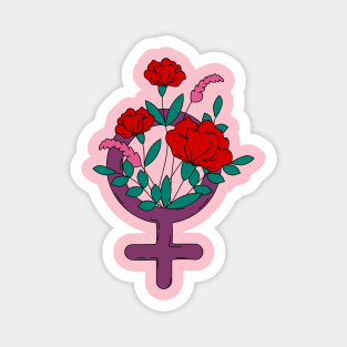 Feminine Symbol Girl Flower Magnet