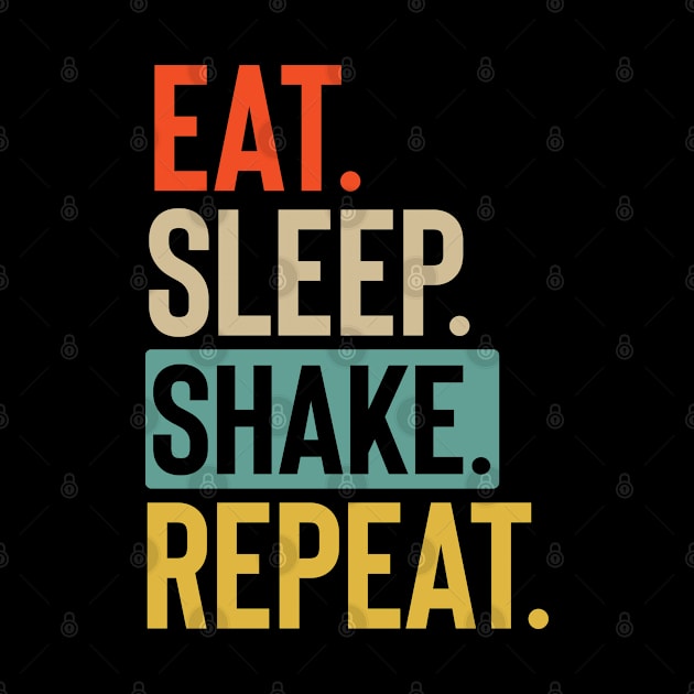 Eat Sleep shake Repeat retro vintage colors by Lyume