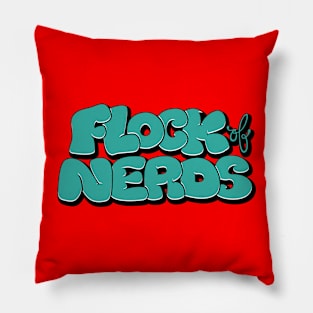 Flock of Nerds - Bubble Teal Pillow