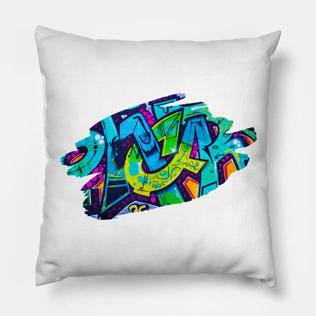 Graffiti Splash Art Print 1 Pillow by Auto-Prints