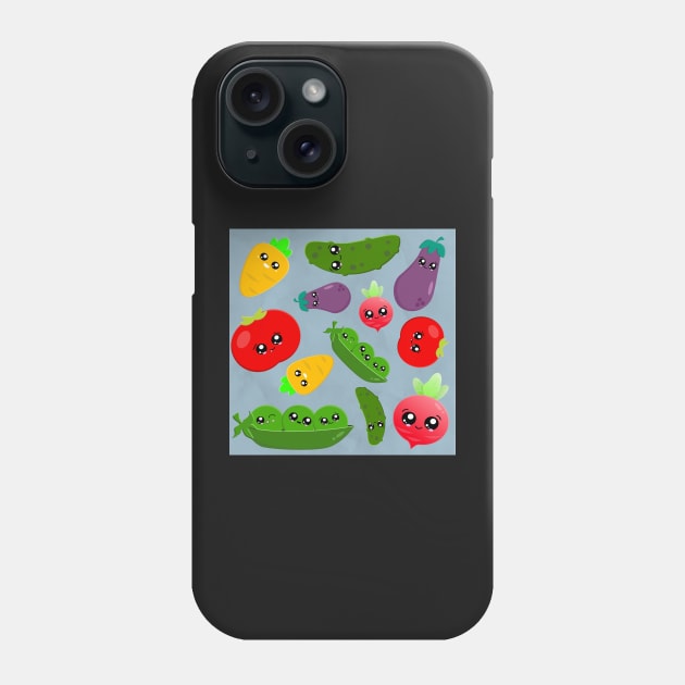 Cute Veg Pattern Phone Case by PlusAdore