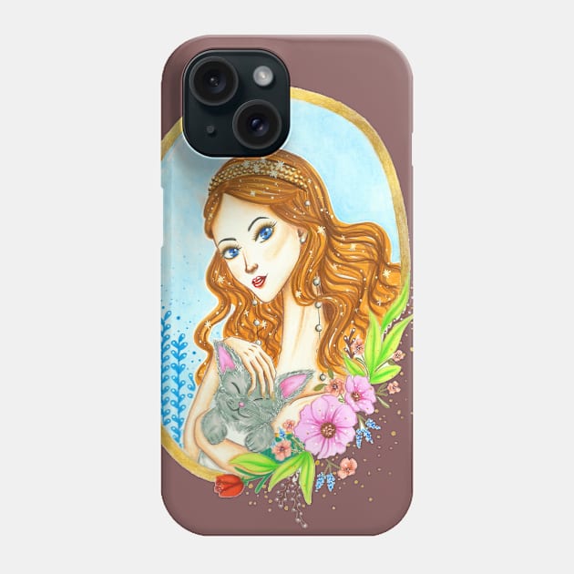 The Princess & Cat Phone Case by Ji Illustrator